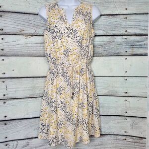 Maurices Sleeveless Yellow Floral Dress Women’s Size S Drawstring Waist
